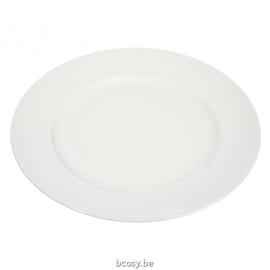 J Line Plate Stripe Porcelain White 28X28X3Cm Plate Stripe Porcelain White 28X28X3Cm.