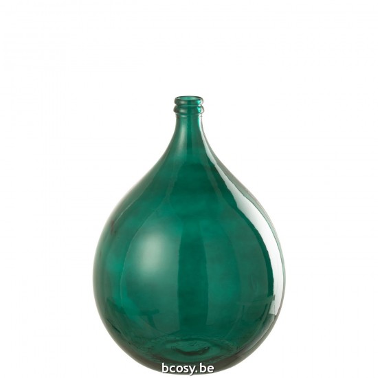 J Line Vaas Lissabon Glas Groen grote vazen Grote vaas Hoge vazen Hoge vaas JO35715.