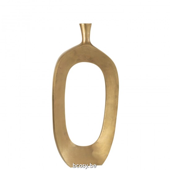 J Line Vaas Nina Aluminium Goud Large decovaas decovazen JO36314.
