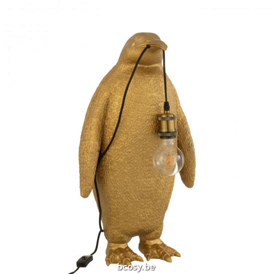 Jline Tischlampe Pinguin Resin Gold Large Lampenfusse Mit Schirmen Tischlampen Tischleuchten Innenleuchten.