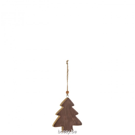 J Line Hanger Boom Hout Bruin Small kerstballen kerstbollen JO37939.