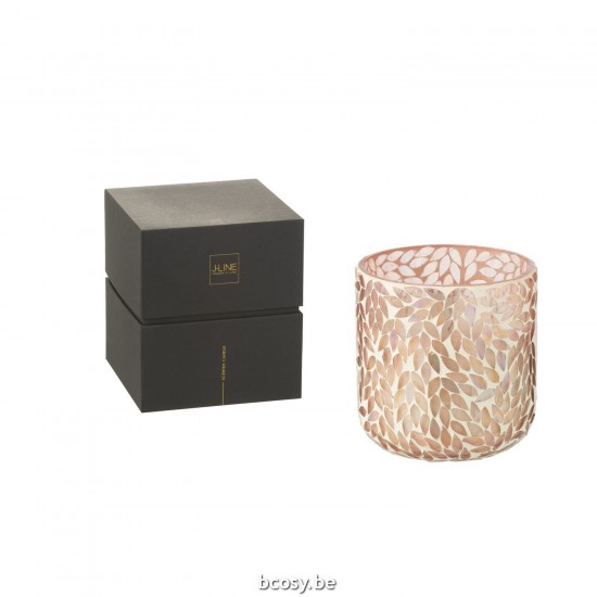 J Line bougies parfumées Jolipa Bougie Parfumee Tender Rose Cire Rose Medium 70 Heures.