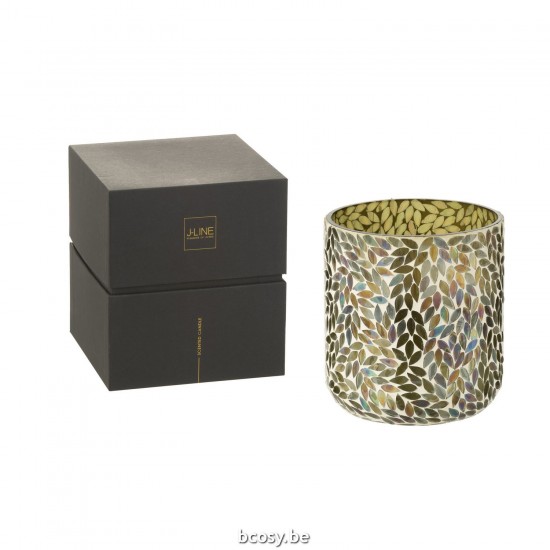 J Line bougies parfumées Jolipa Bougie Parfumee Tea Herbs Cire Vert Large 120 Heures.