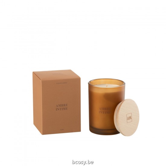 J Line Scented Candle Accords Essentiels Ambre Intime 38H scented candles.