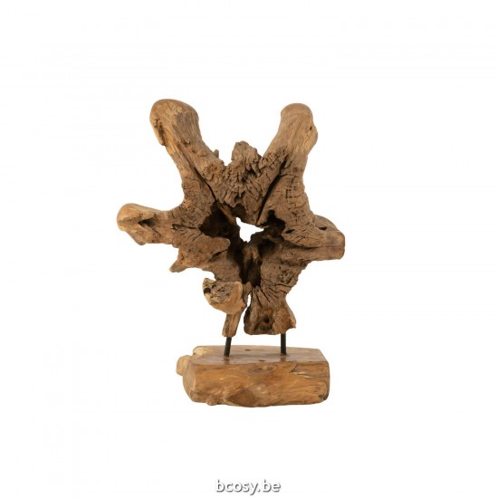 J Line abstrait Jolipa Deco Racine Debout Teck Naturel.