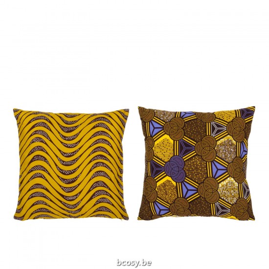 J Line Cushion Pattern Curves Rounds Fabric Mix Assortment Of 2 cushion.