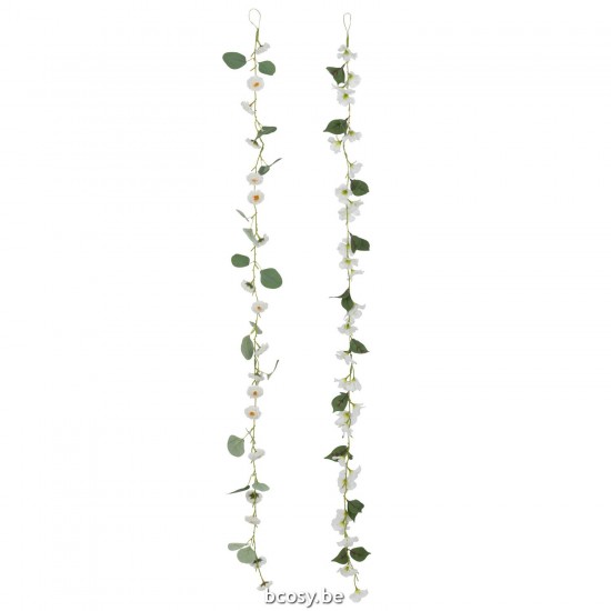 Jline Slinger Bloemen Blaadjes Plastiek Wit Groen Assortiment Van Twee.