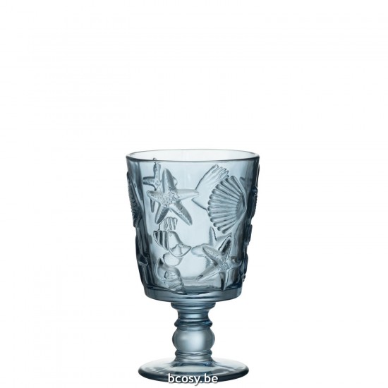 J Line Wijnglas Zee Glas Lichtblauw drinkglas drinkglazen JO42461.