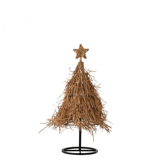 Jline Árbol De Navidad Estrella Ratán Natural Small.