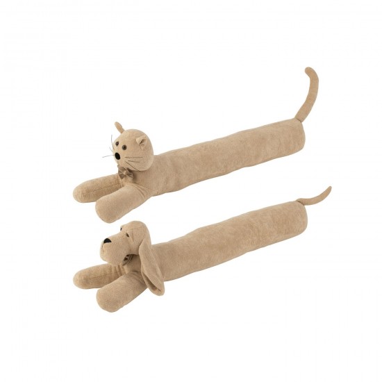 Jline Bajo De Puerta Perro Gato Tejido De Rizo Beige Surtido De 2.
