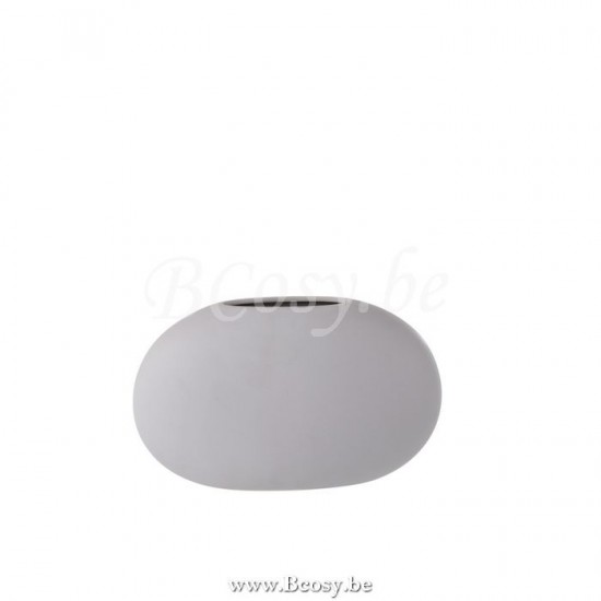 Jline Jarron Oval Plano Ceramica Malva Claro.
