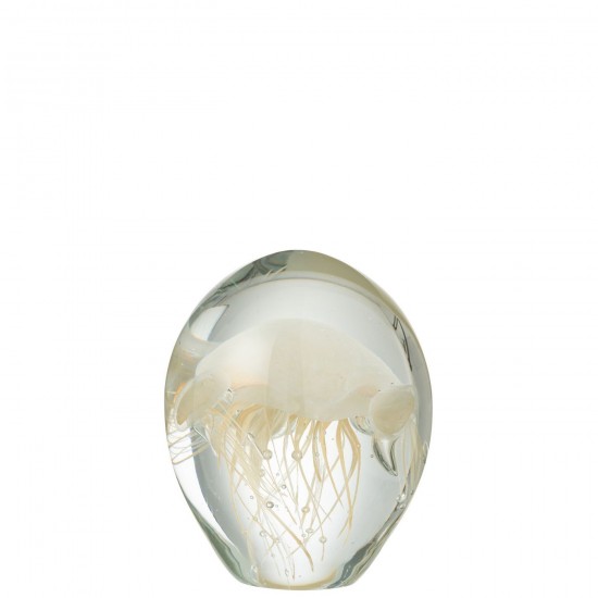 Jline Portapapeles Calypso Vidrio Transparente Beige Small.