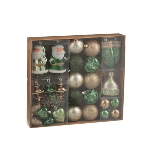 Jline Caja De 45 Adorno Navideño Plástico Verde Menta Crudo.