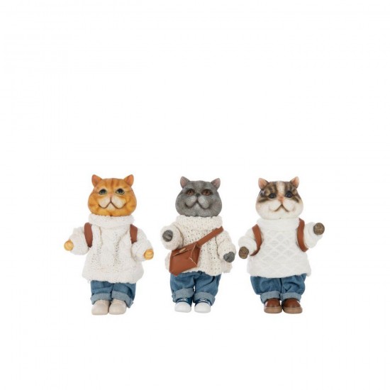 Jline Gato Ropa Bolsa Poliresina Multicolor Small Surtido De 3.