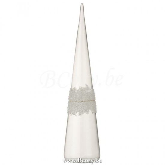 cones de noel Jolipa Jline Cone Glace Diamant Lignes Verre Transparent Large