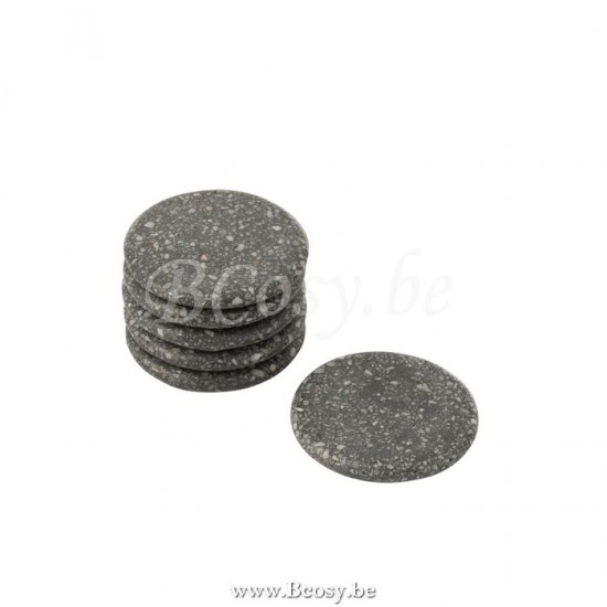 sous verres Jolipa Jline Set De 6 Sous Verre Marbre Gris