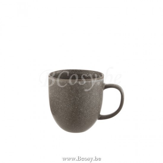tasses de cafe avec sous tasse Jolipa Jline Tasse Louise Ceramique Marron