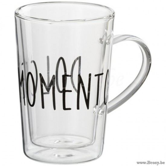 J Line Jline Tazza Dolce Momento Vetro Trasparente Nero Taza Dolce Momento Cristal Transparente Negro