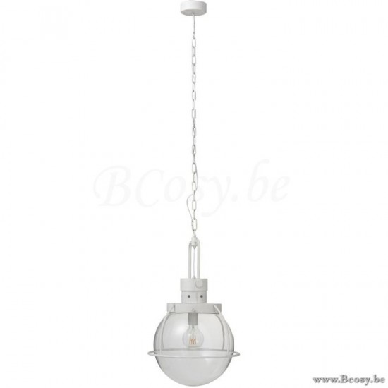 J Line 90302 Witte Bolvormige HANGLAMP BOL Glas Metal Wit hang pendellampen licht