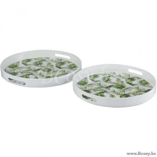 Jolipa Jline Set De 2 Plateaux Rond Pp Vert
