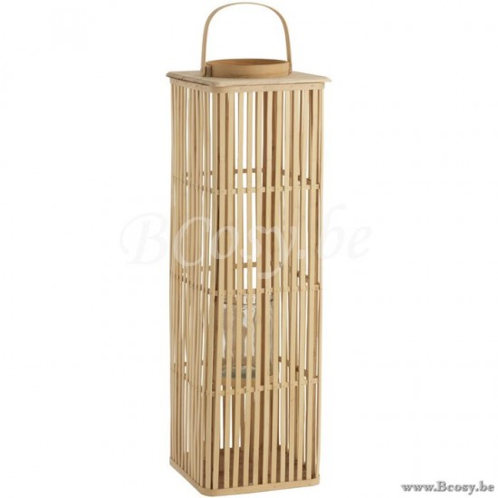 J Line Jline Lantern Long Bamboo Natural lanterns