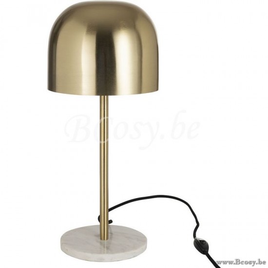 J Line Jline Lampada Da Tavolo Queen Metallo Marrone Oro Lampara Queen Metal Marmol Oro