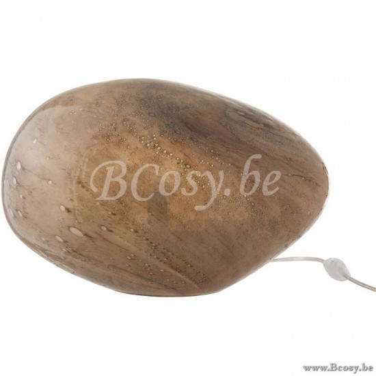 J Line Jline Lamp Dany Ovaal Glas Bruin