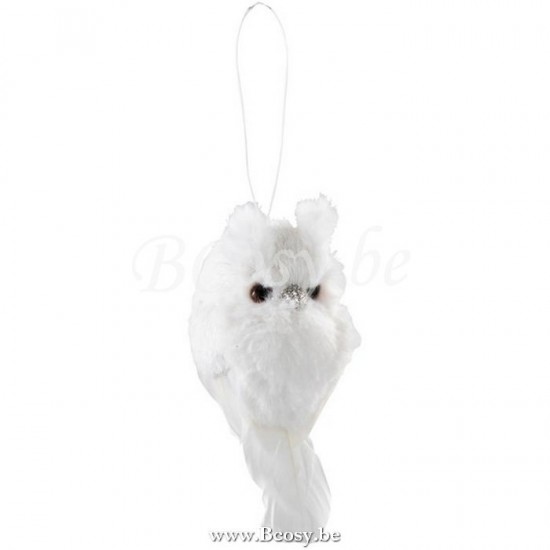 Jline Lechuza Colgante Peluche Plumas Blanco