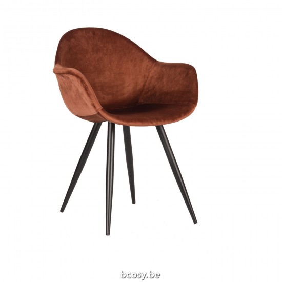 LABEL 51 Chaise de salle à manger Forli Rouille Velours.