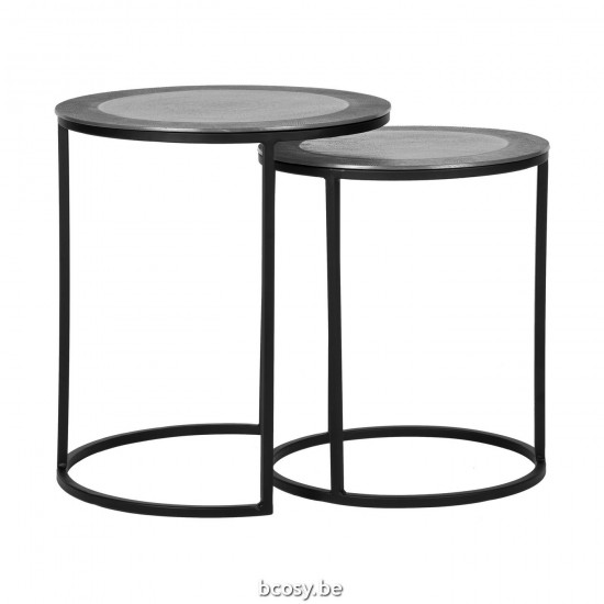 LABEL51 Couchtische Set Pair Antiek Ash Metall 40 cm.