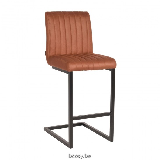 LABEL 51 Tabouret de bar Milo Cognac Microvezel.