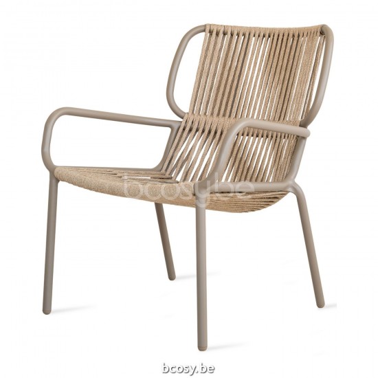 Vincent Sheppard Vincent Sheppard Ribbon Lounge Chair Taupe Aluminium frame Sand Rope Polypropylene.