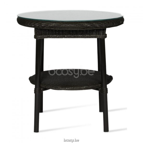 Vincent Sheppard Avignon Table d'appoint ronde de jardin Lloyd Loom Noir.