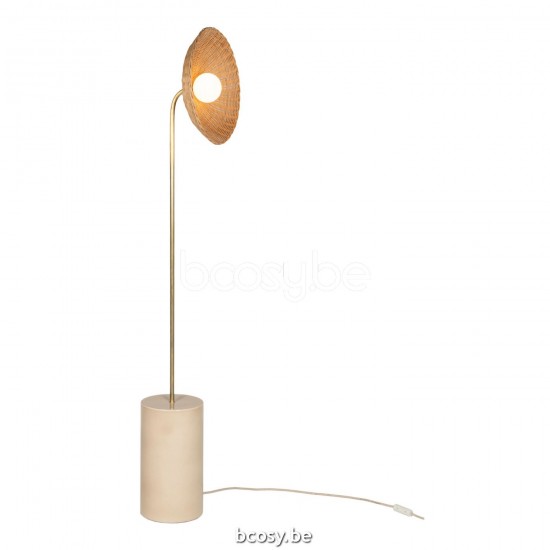 Vincent Sheppard Arvin Staande lamp Mushroom Keramiek frame Naturel Rotan.