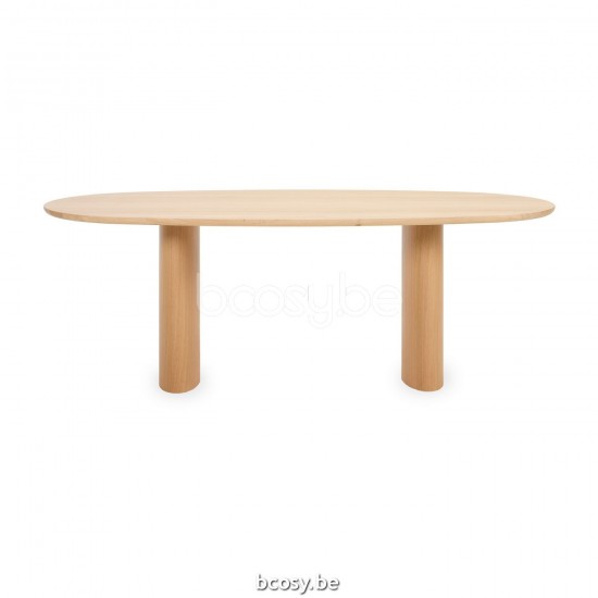 Vincent Sheppard Vincent Sheppard Atlas Ellipse Dining Table 2 legs 200x120 Natural Plywood Oak frame Natural Oak top.