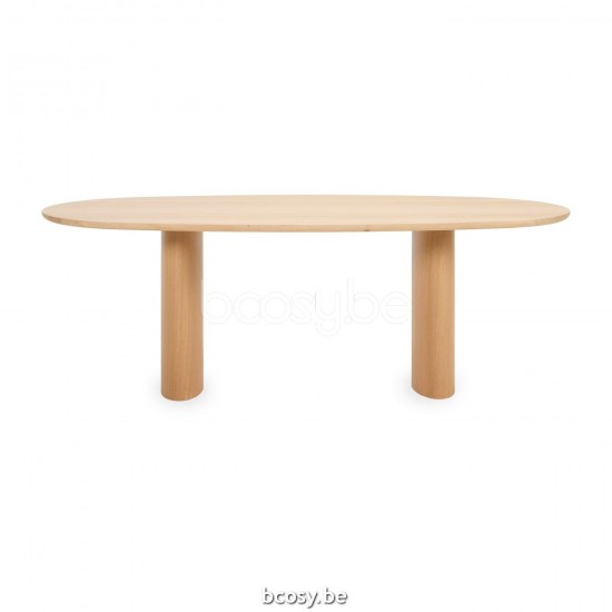 Vincent Sheppard Vincent Sheppard Atlas Ellipse Dining Table 2 legs 220x120 Natural Plywood Oak frame Natural Oak top.