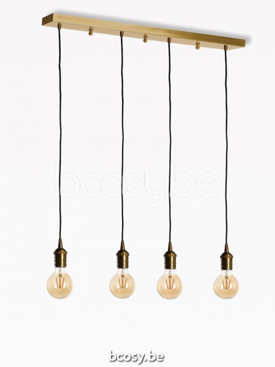 Marckdael Plafondlamp Cordoba Marckdael 06712-PL4-OTT Vintage ottone-messing 80x15cm profiel Plafondlamp H max 105cm VVD VDV Verlichting van.