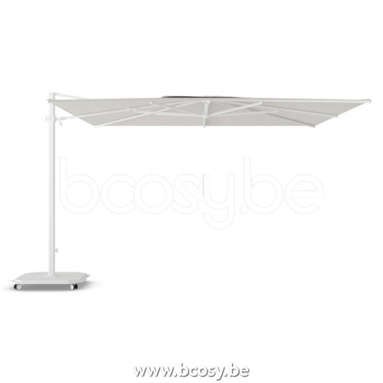 Jardinico JCP401 370x370 Parasol Deporté Mât Blanc Toile Cotton Sunbrella Plus Marine.