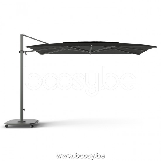 Jardinico JCP404 250B x350 Parasol Deporté Mât Antracite Toile Pitch Sunbrella Plus Marine.