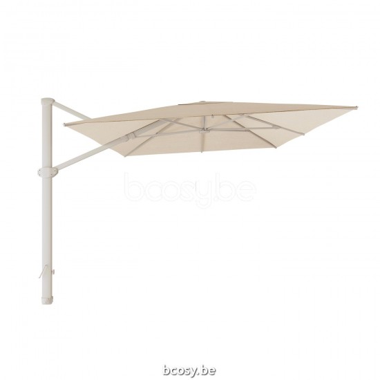 Jardinico LIMA 300x400 Rechthoekige Vrijhangende Parasol 3x4 Mast Linnen Doek Latte Sunbrella.
