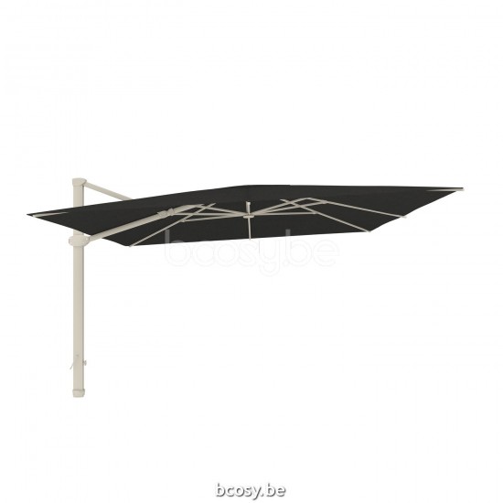 Jardinico LIMA 400x400 Vierkante Vrijhangende Parasol 4x4 Mast Linnen Doek Black Classic-Acryl solids.