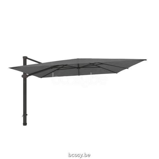 Jardinico LIMA 400x400 Vierkante Vrijhangende Parasol 4x4 Mast Zwart Doek Steel Sunbrella.