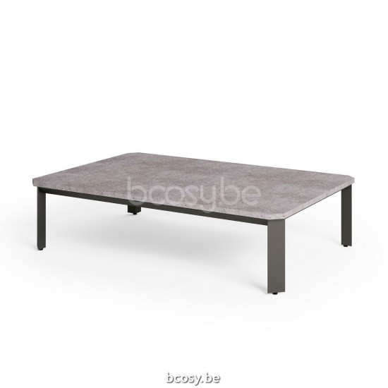 Jardinico MAUROO Rechthoekige Buitensalontafel 120x80 Antraciet-charcoal Ceramic Taupe Grey.