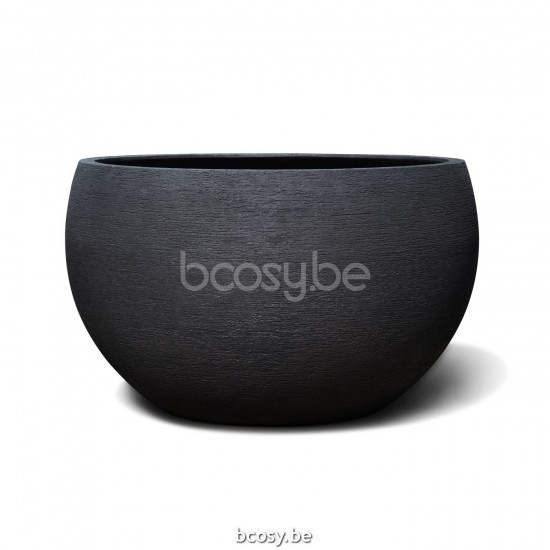 Jardinico TERRA Round Flower And Plant Pot ø91x56H Cerchio 91 High Nero.