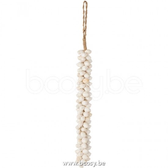 J Line 10722 Hanger Schelpen Dora Lang Touw Wit L7xB7xH45 hangers