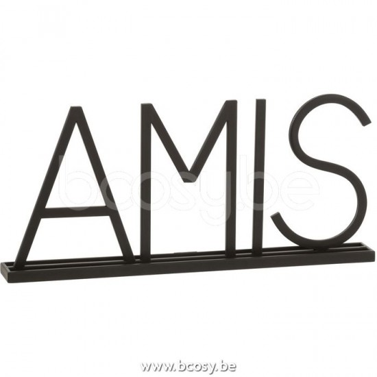 J Line 12140 Amis Metaal Zwart L49xB5xH22 letters