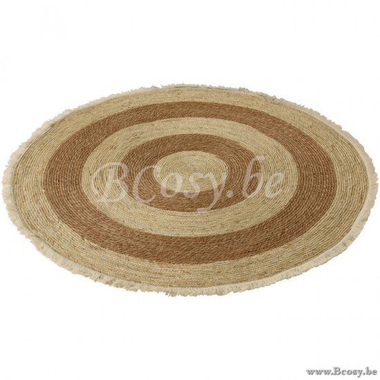 tapis moquettes Jolipa Jline Tapis Floche Ecorce De Mais Coton Beige Marron