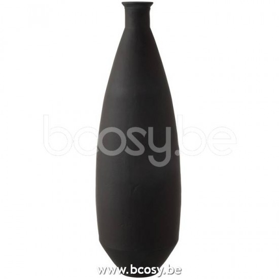 J Line Jline Vase Oval Glas Matt Schwarz vases