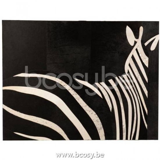 canevas Jolipa J Line Jline Cadre Rectangulaire Zebre Cuir Noir Blanc