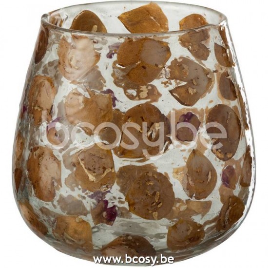 J Line Jline Windlicht Gerard Glas Amber Large t lichthalter teelichtleuchter teelichte